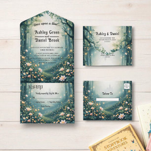 Invitation Tout En Un Mythique Woodland Enchanted Forest Fairytale Maria