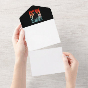 Invitation Tout En Un Ne me tente pas, chat lunatique avec couteau Invit