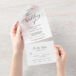 Invitation Tout En Un Nettoyage aquarelle   Mariage blanc
