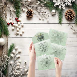 Invitation Tout En Un Noël Floral Mariage