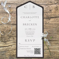Noir et blanc de charbon de bois Code QR minimal
