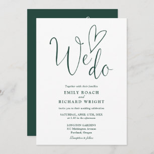 Invitation Tout En Un Nous Faisons Coeur Emerald Mariage Vert
