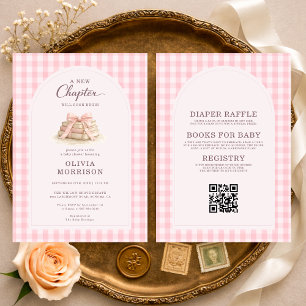 Invitation Tout en Un Nouveau Chapitre Commence Gingham Baby