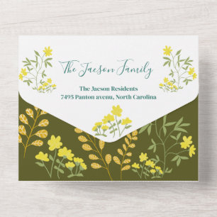 Invitation Tout En Un Oh, bébé Fox et Baby shower de fleurs