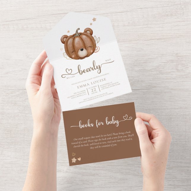 Invitation Tout En Un On peut attendre un petit Baby shower Citrouille (Déchirure)