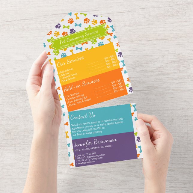 Invitation Tout En Un Orange Paws Pet Prix des services vétérinaires (Déchirure)