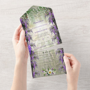Invitation Tout En Un Paradis de la Wisteria tropicale au Palais d'Or