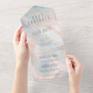 Invitation Tout En Un Pastel Abstrait Élégant Chic CUSTOM BABY SPRINKLE