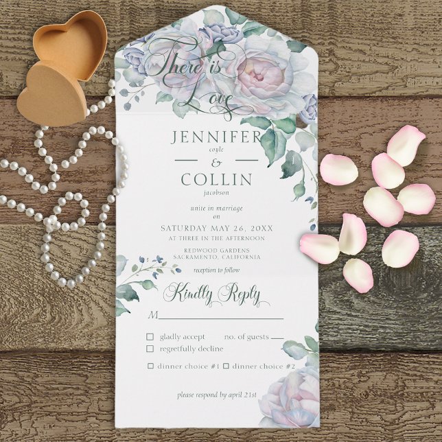 Invitation Tout En Un Pastels & White Peonies Floral Blanc Dîner (Créateur téléchargé)