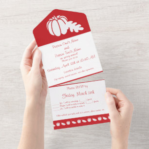 Invitation Tout En Un Patch citrouille dans Cherry