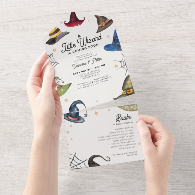 Invitation Tout En Un Petit Assistant Halloween Baby shower Tous un Invi (Déchirure)