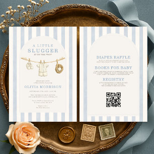 Invitation Tout en Un Petit Baby Shower Clothesline Slugger