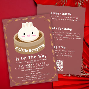Invitation Tout en Un Petit Baby Shower Code QR Boulette