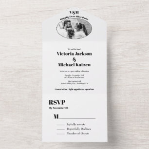 Invitation Tout En Un Photo de l'Elopement minimaliste Post-Mariage