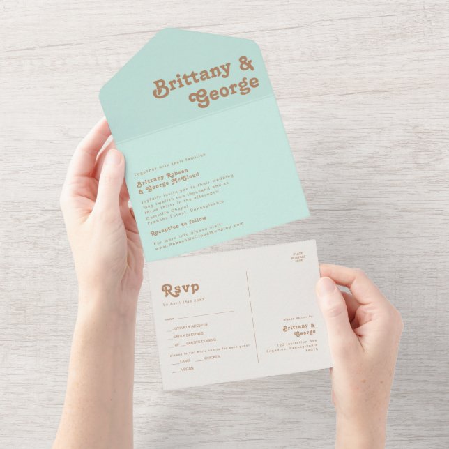 Invitation Tout En Un Plage Retro | Phoque Aqua et Envoi (Déchirure)