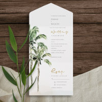 Plage tropicale Palm Trees Mariage aquarelle