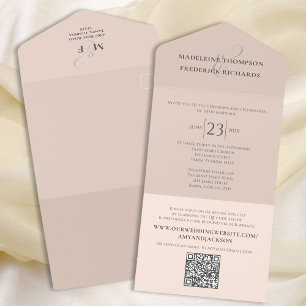 Invitation Tout En Un Poche minimaliste simple moderne   QR Code RSVP