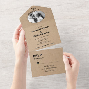 Invitation Tout En Un Post Mariage Minimaliste Elopement Photo Tout en u