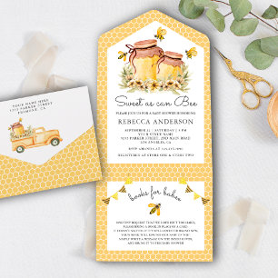 Invitation Tout En Un Pots de miel rustiques doux comme peut l'être une 