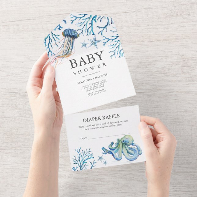 Invitation tout-en-un pour une Baby Shower Under t (Déchirure)