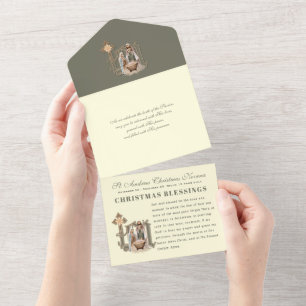 Invitation Tout En Un Prière de l'Avent de Noël Vintage Religieux Novena