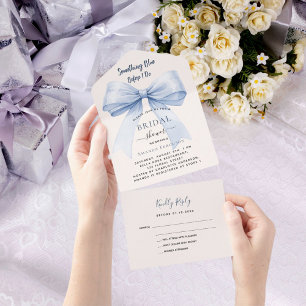 Invitation Tout En Un Quelque chose de bleu avant de faire arc Fête des