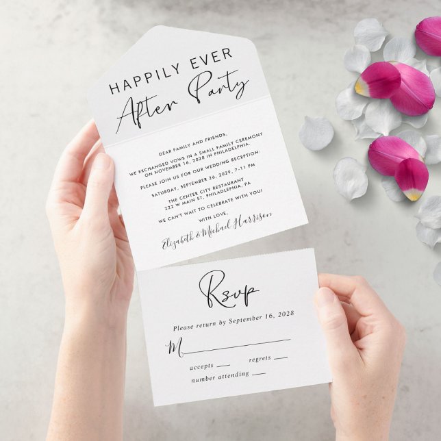 Invitation Tout En Un Réception de mariage et pour toujours (Créateur téléchargé)
