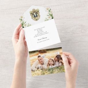 Invitation Tout En Un Religieux Pâques Photo Lys blancs Prière