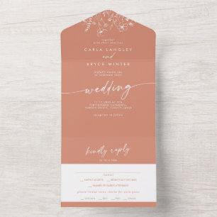 Invitation Tout En Un Réponse de choix de repas de mariage aux fleurs sa