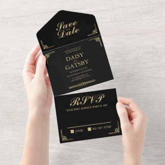 Invitation Tout En Un Réponse pour la date de sauvegarde de Gatsby le Ma