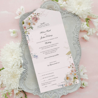 Invitation Tout En Un Ressort floral tout-en-un romantique
