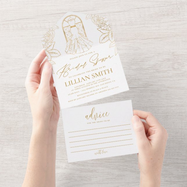 Invitation Tout En Un Robes de mariée élégantes pour la fête prénuptiale (Déchirure)