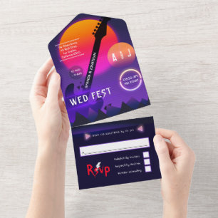 Invitation Tout En Un Rock et Roll Mariage Rockfest