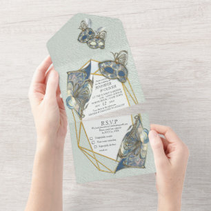 Invitation Tout En Un Rococo Romantique riche tout en un mariage Inviter