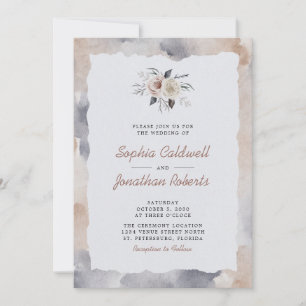 Invitation Tout en un rose Dusty Roses Mariage d'aquarelle