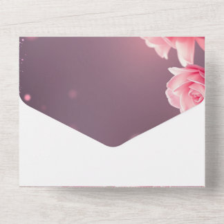 Invitation Tout En Un Rose Floral Blush tout en un mariage Inviter
