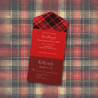 rouge noir écossais celtique tartan mariage motif