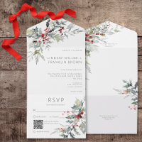 Russe Winter Holly Berries & Snow QR Code
