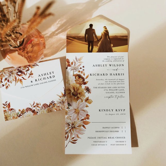 Invitation Tout En Un Rustic Fall quitte Mariage (Créateur téléchargé)