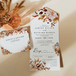 Invitation Tout En Un Rustic Fall quitte Mariage