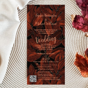 Invitation Tout En Un Rustic Fall Tout en un mariage Inviter QR Code