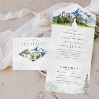 Rustic Mountain Mariage tout en un mariage Inviter