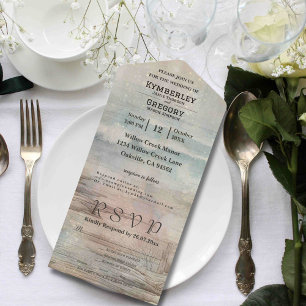 Invitation Tout En Un Rustic Ocean Beach Paysage Abstrait Minimaliste