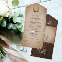 Rustic Western Horseshoe & Sunflowers Mariage