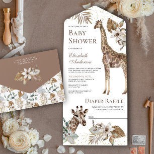 Invitation Tout En Un Rustique Bohème Safari Sauvage Fête de Naissance G