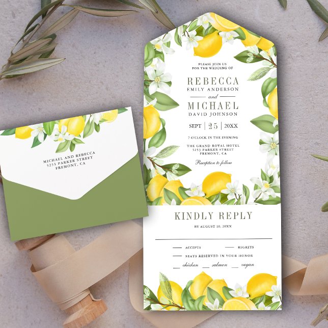 Invitation Tout En Un Rustique Citrus Lemon Orchard Mariage (Créateur téléchargé)