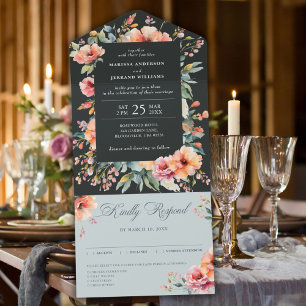 Invitation Tout En Un Rustique Sage Vert Floral Pays Jardin Mariage