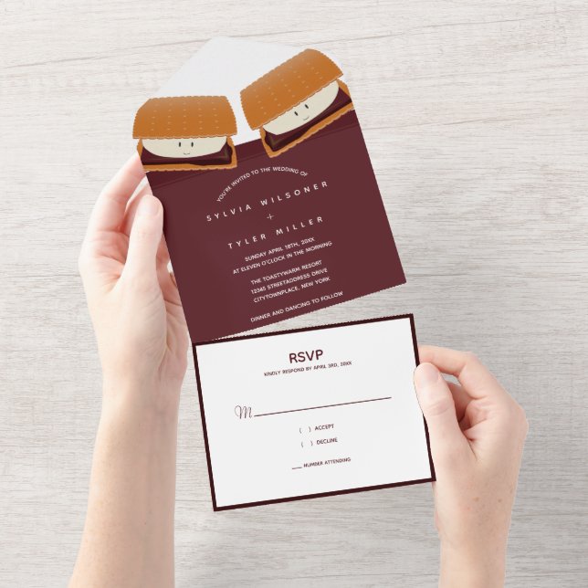 Invitation Tout En Un S’more Mariage alimentaire (Déchirure)