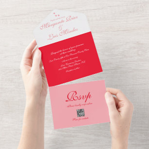 Invitation Tout En Un Saint-Valentin de calligraphie simple mariage