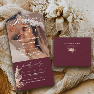 Invitation Tout En Un Sceau élégant et Boho d'envoi   Le Mariage de  